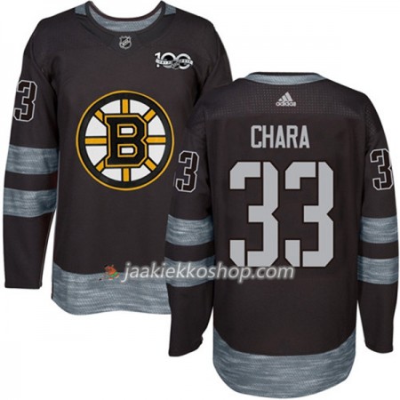 Miehille NHL Boston Bruins Pelipaita Zdeno Chara 33 1917-2017 100th Anniversary Adidas Musta Authentic